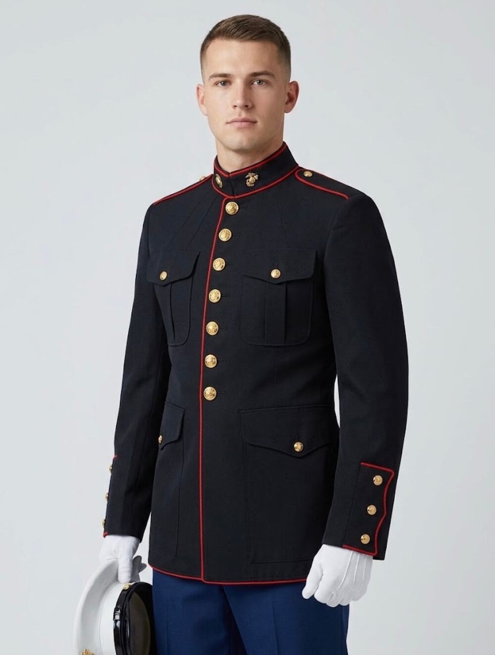 USMC dress blues jacket & shirt size 44R